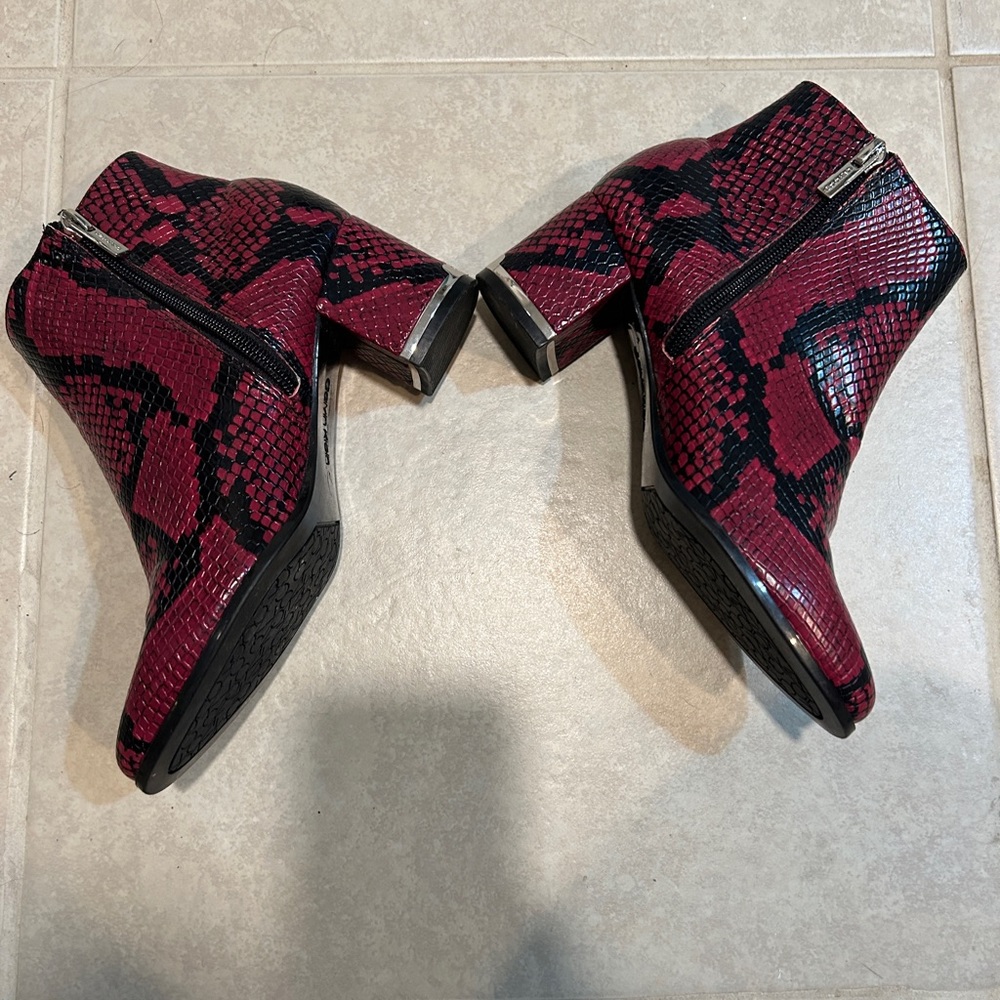 Calvin Klein Red Booties size 5.5